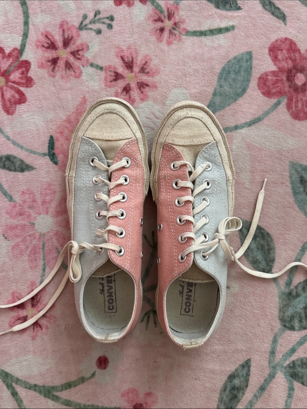 Converse Chuck 70 Ox Renew Tri-Panel low-top sneakers pink & blue split